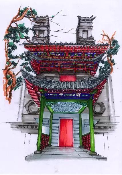 明艷的紅、生機(jī)的綠、深沉的藍(lán)、古樸的灰，足見博雅樓的獨(dú)特韻味。
