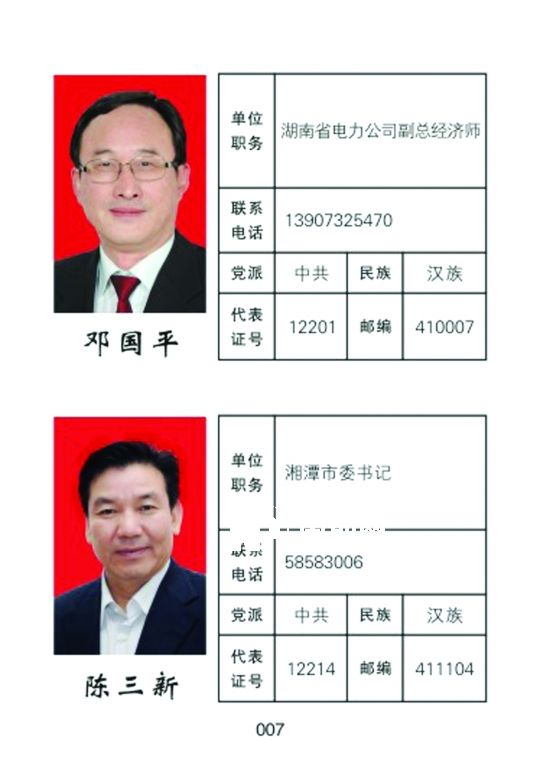 湘潭市人大常委會(huì)官網(wǎng)公開的湖南省委書記徐守盛和湘潭市委書記陳三新的信息。兩人均為湘潭選出的湖南省人大代表，陳三新同時(shí)是湘潭市人大代表。</p><p>
