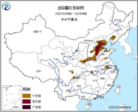 全國霾區預報圖。
