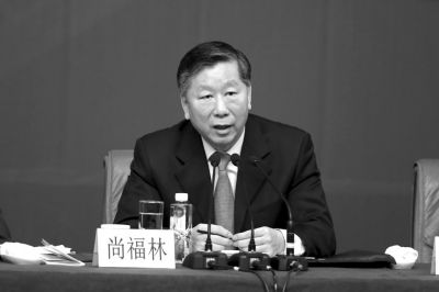 銀監會主席尚福林。記者王海欣攝