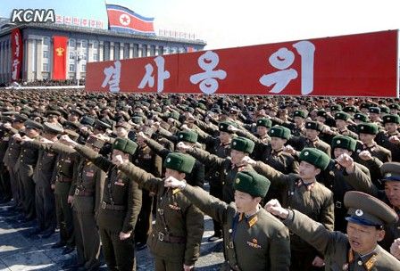 29日，平壤金日成廣場舉行軍民大會，對朝鮮人民軍最高司令部聲明表示支持。