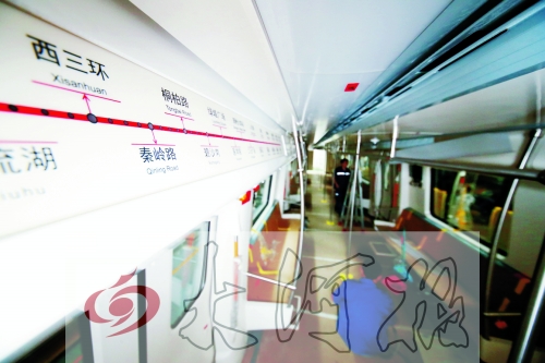 鄭州地鐵一號線列車內部配套設施已基本安裝完畢