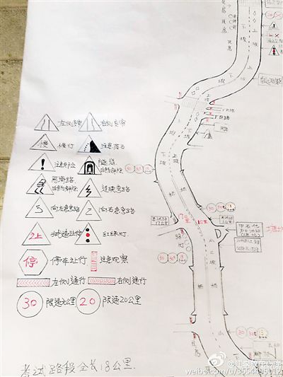 大叔手繪7米長卷，為考“科目三”真是拼了